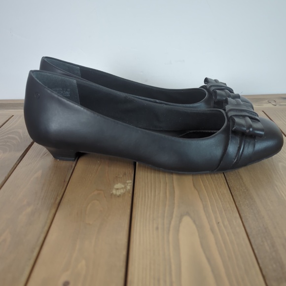 Rockport Adidas Women’s Black Leather Low Heel Office Work Heels Shoe - Picture 1 of 13
